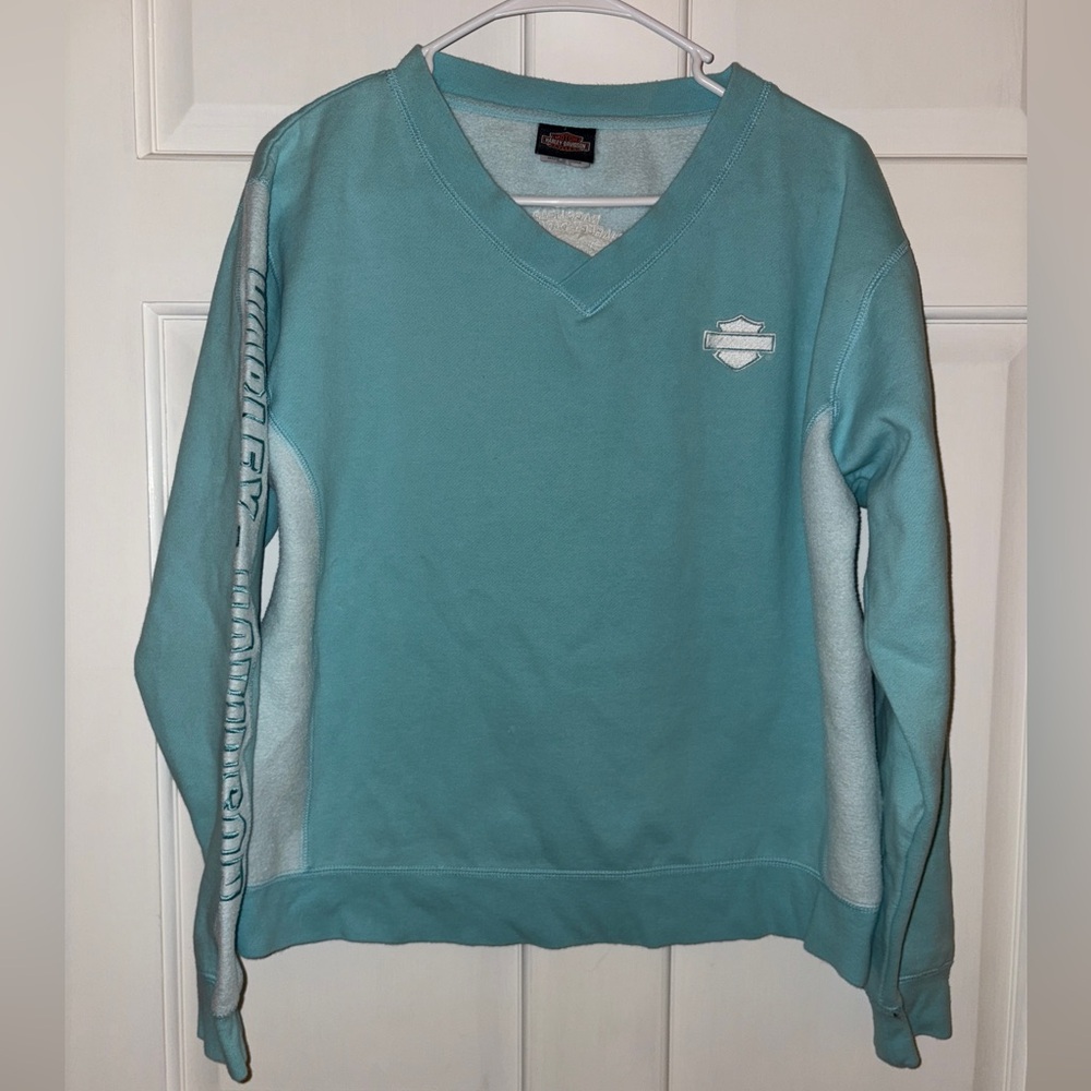 Harley-Davidson Aqua V-Neck Sweatshirt